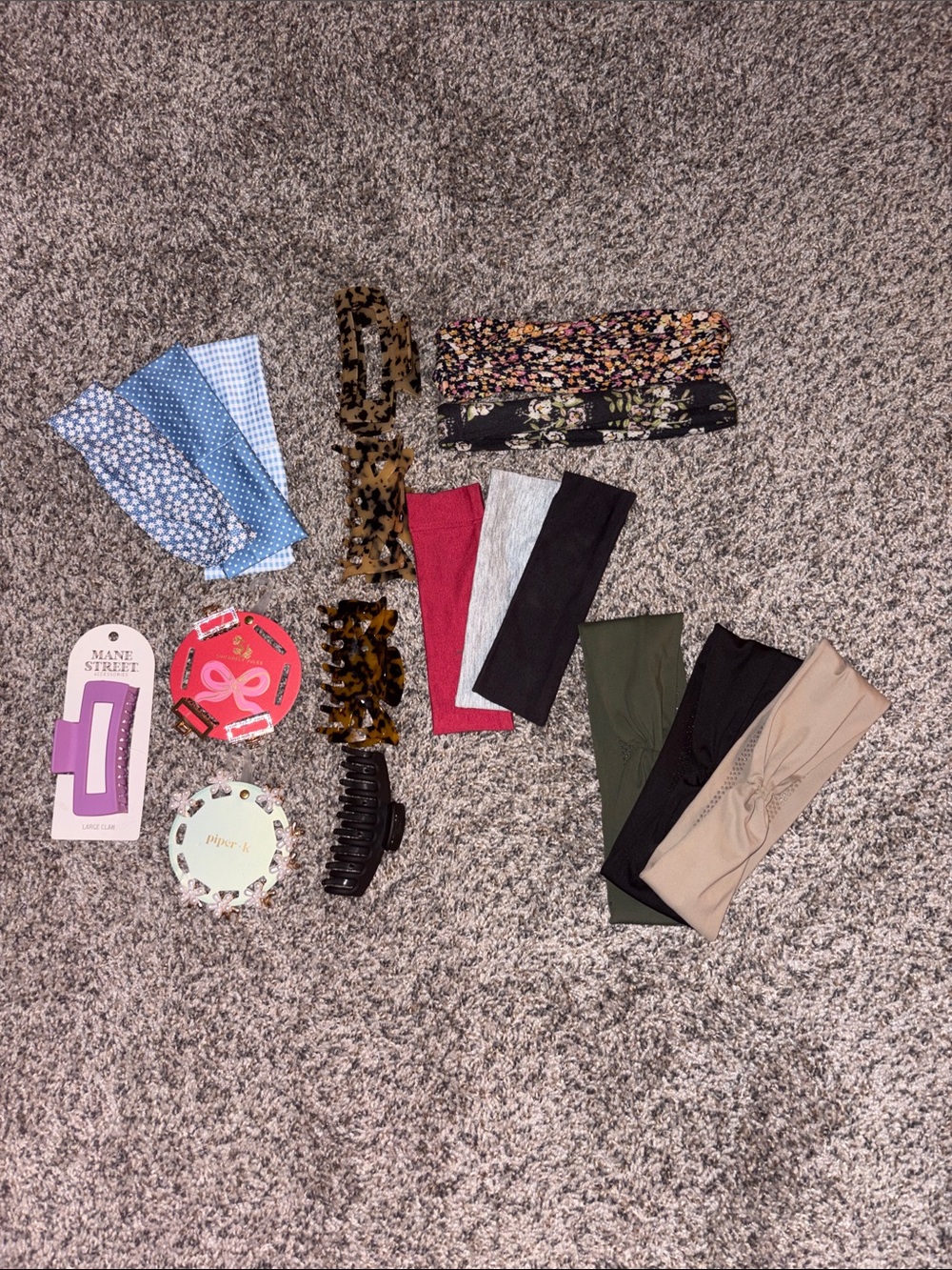 Mixed Hair Accessories Set - Floral, Tortoiseshell & Solid Colors